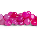 10-11mm Hot Pink Chalcedony Plain Hearts 8 inch 45 beads