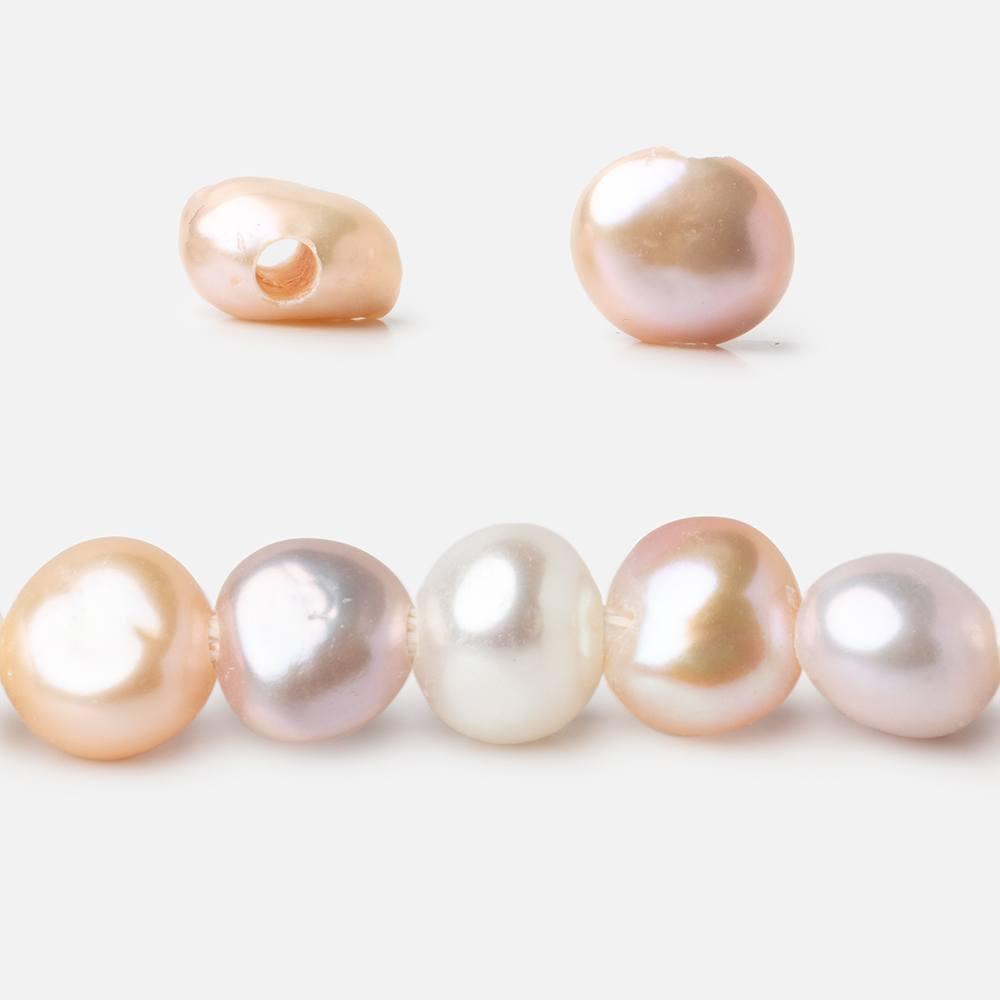 10-11mm Tri-Color Baroque Large Hole Pearls 10 beads