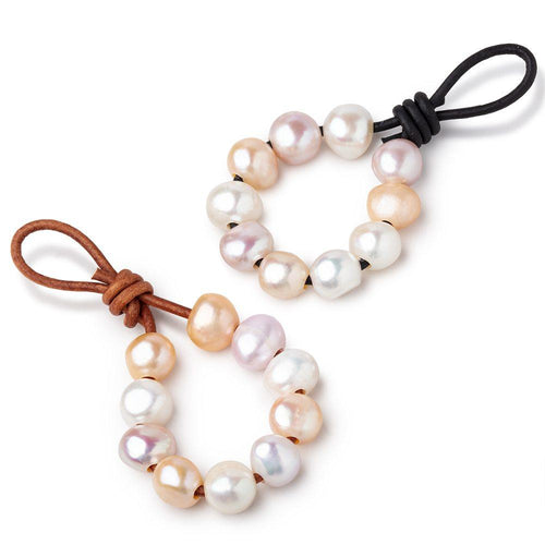 10-11mm Tri-Color Baroque Large Hole Pearls 10 beads