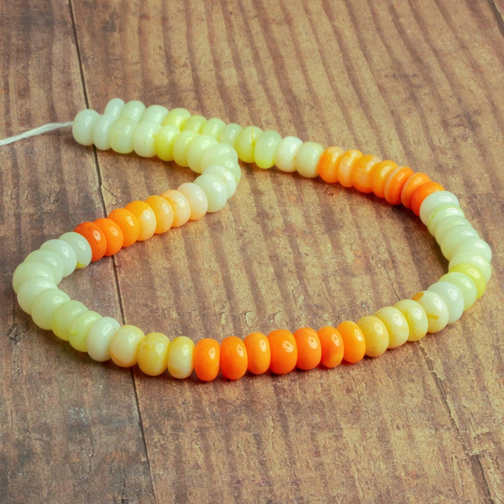 10-11mm Yellow & Orange Opal Plain Rondelles 16 inch 60 beads