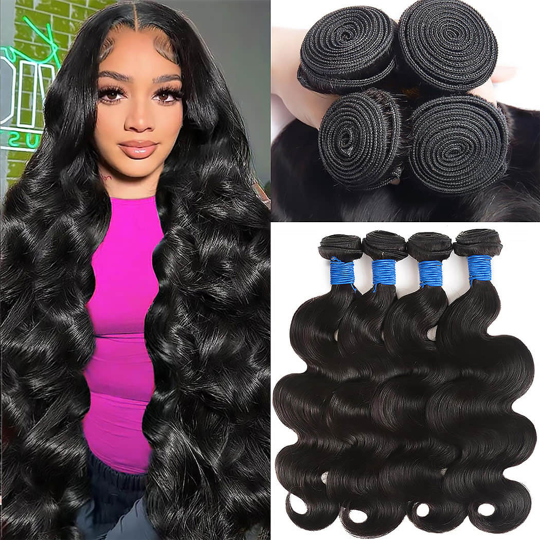 Body Wave Brazilian Human Soft, Full & Naturally Bouncy Virgin Hair Bundles Natural Color 10-30 Inch - Stariahair
