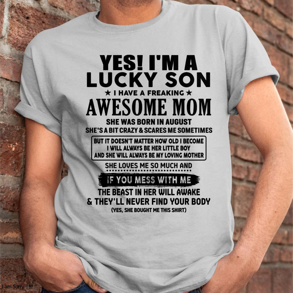 I Am Lucky Son T-Shirt, Gift for Son from Mom