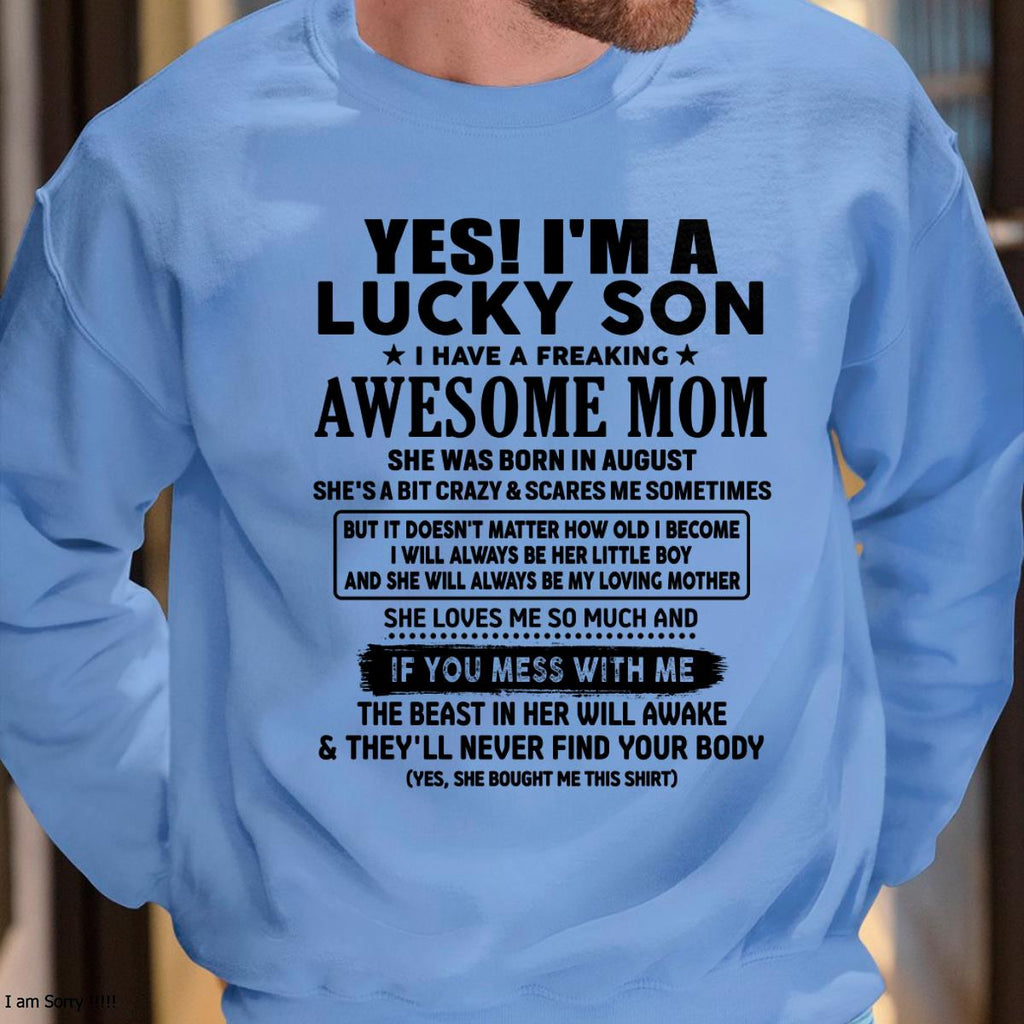I Am Lucky Son T-Shirt, Gift for Son from Mom