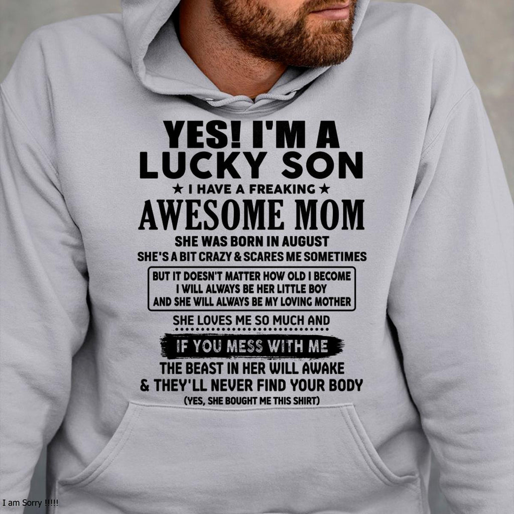 I Am Lucky Son T-Shirt, Gift for Son from Mom