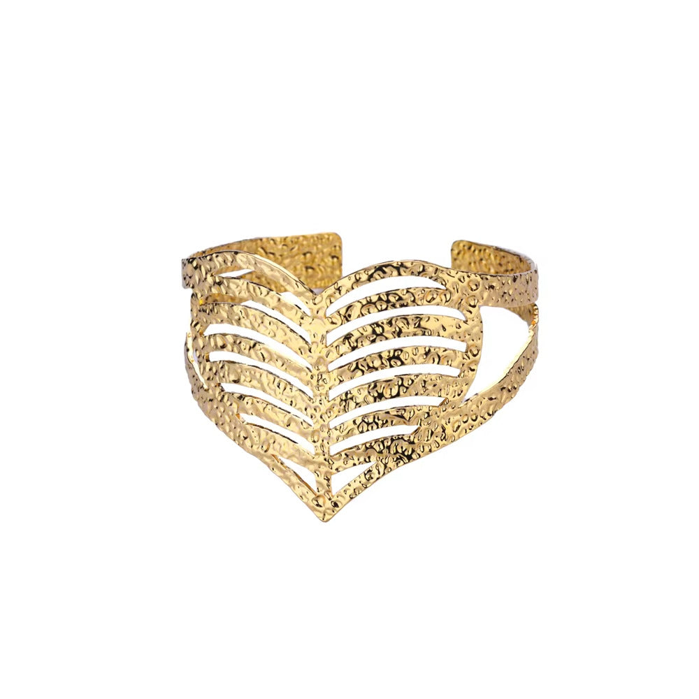 Womens Luxury High-end C-shaped Geometric Open Bangle