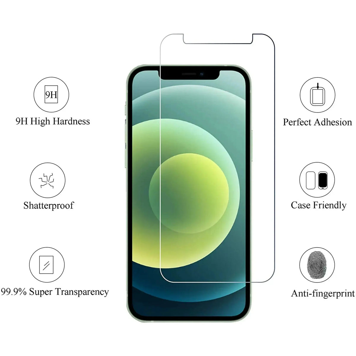Entronix Clear Screen Protector & Camera Lens Protector Compatible with iPhone 12 - 6-Piece Combo