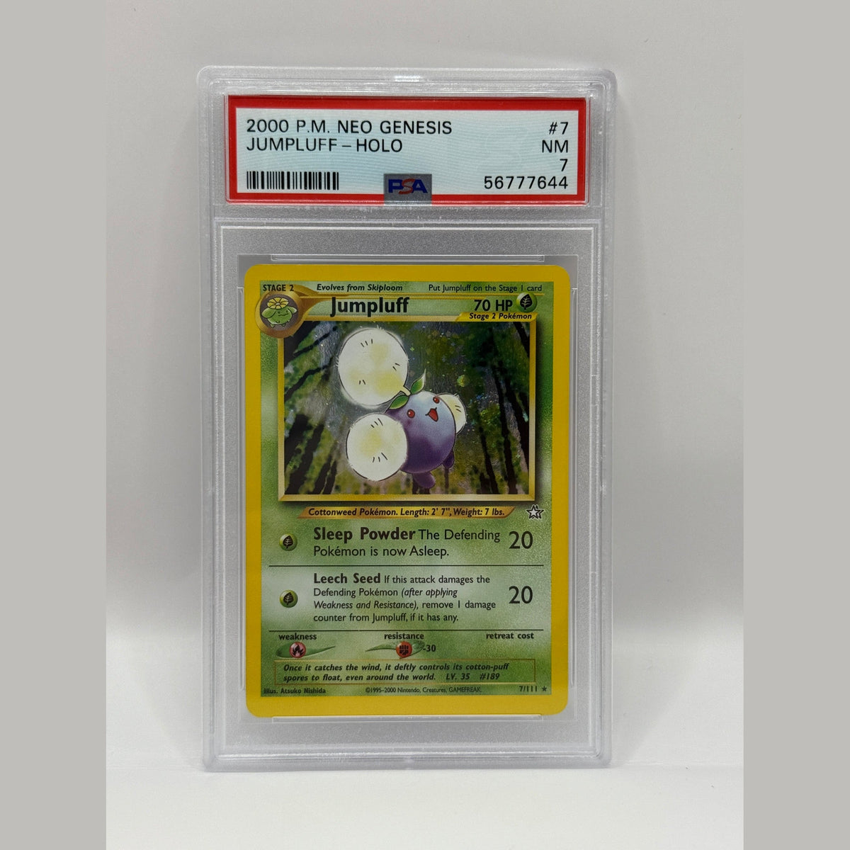 2000 Pokémon Neo Genesis Jumpluff Holo 7/111 PSA 7 NEAR MINT