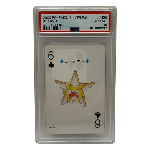 2000 Pokemon Silver Playing Cards Staryu 6 of Clubs #120 PSA 10 GEM MINT