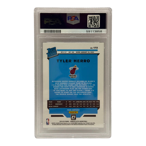 2019 Panini Donruss Optic Tyler Herro Base Rookie Card #172 PSA 10 GEM MINT