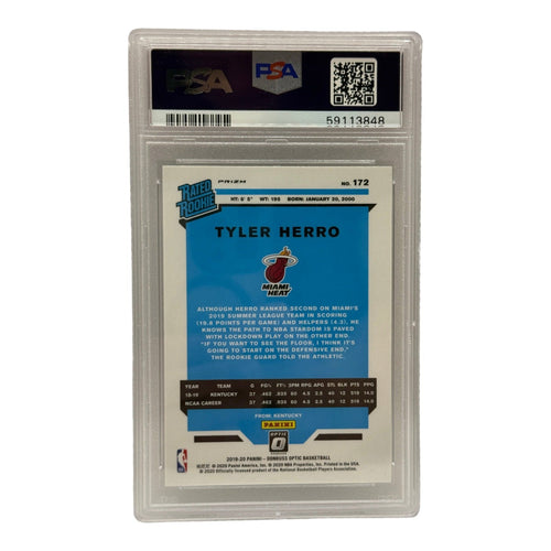 2019 Panini Donruss Optic Tyler Herro Holo Rookie Card #172 PSA 9 MINT