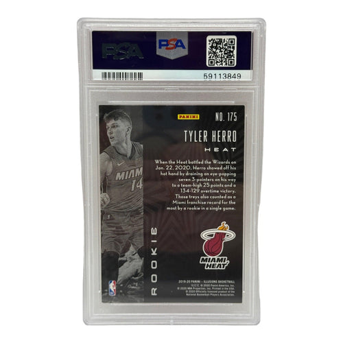 2019 Panini Illusions Tyler Herro Trophy Collection Red /99 Rookie Card #175 PSA 7 NEAR MINT