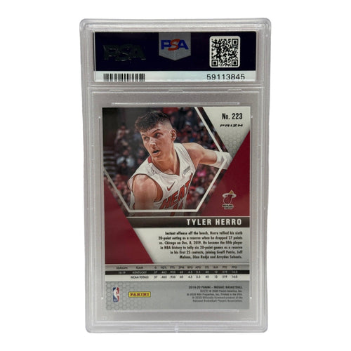 2019 Panini Mosaic Tyler Herro Pink Camo Rookie Card #223 PSA 10 GEM MINT