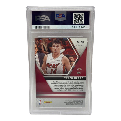 2019 Panini Mosaic Tyler Herro Reactive Orange Rookie Card #280 PSA 10 GEM MINT