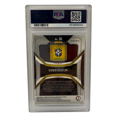 2022 Panini Prizm World Cup Qatar 2024 Vinicius Jr. White Sparkle #36 PSA 8 NM-MT