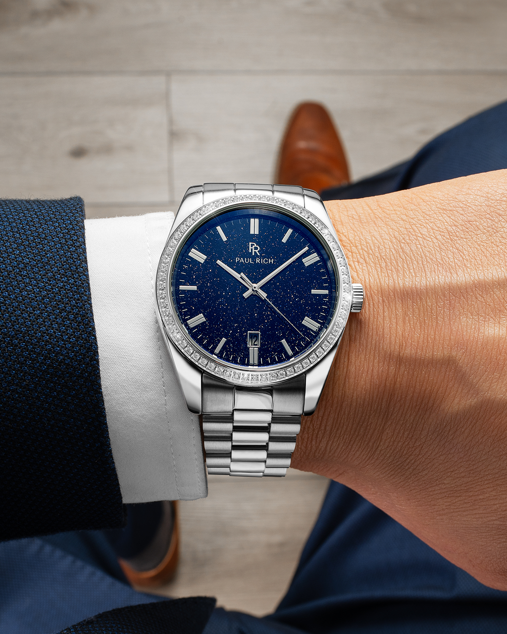 Relógio Paul Rich Legacy Prata com Aventurina Azul