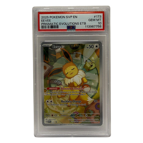 2025 Pokemon SV Prismatic Evolutions ETB Eevee Promo #173 PSA 10 GEM MINT