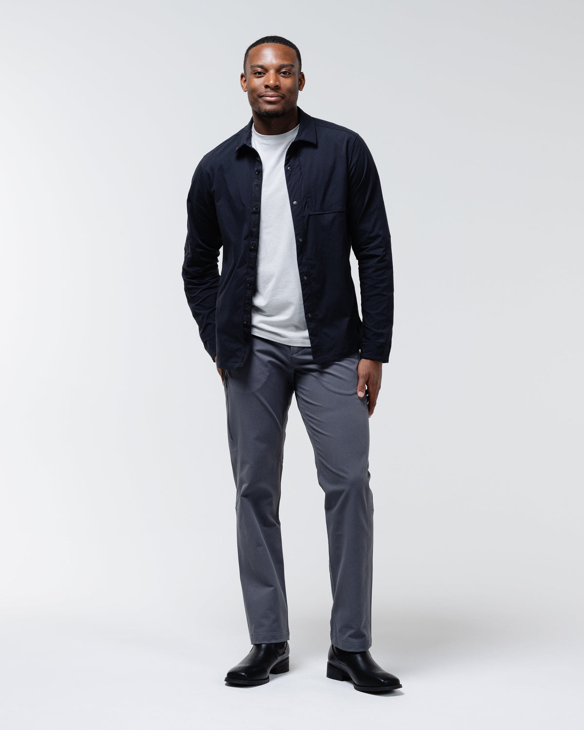 Black Crest Refuge Long Sleeve Snap Shirt