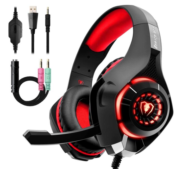 Headset Gamer Estéreo com Microfone e LED