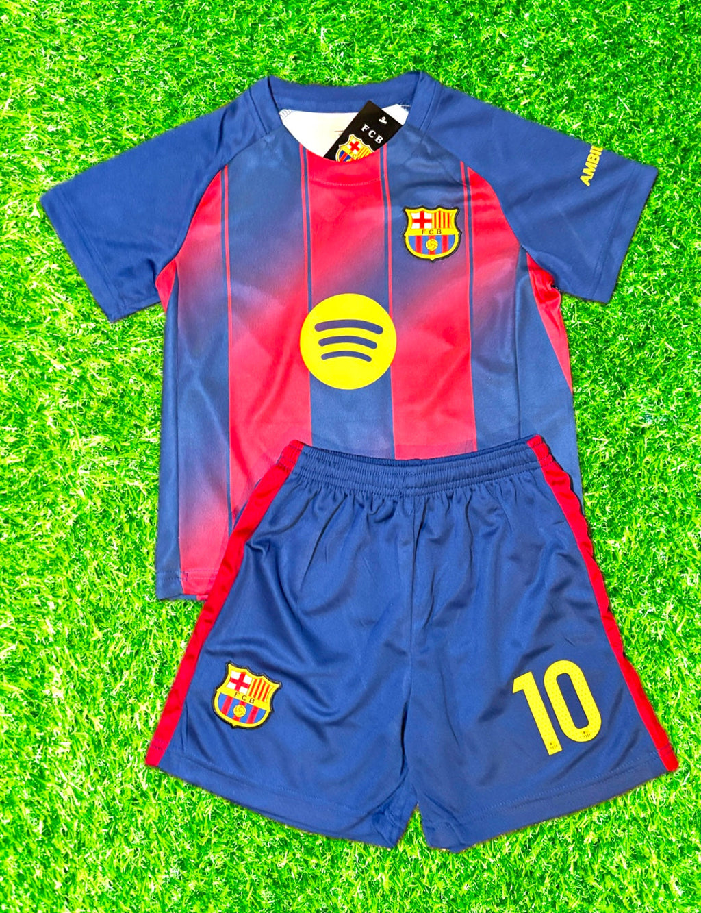Conjunto Infantil Camisa de Futebol Lamine Yamal Barcelona