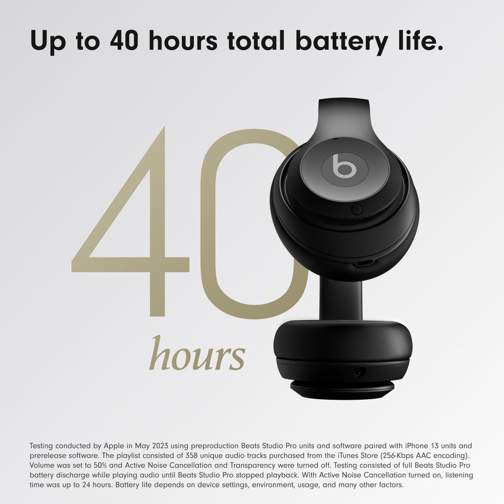 Beats Studio Pro Wireless Noise Cancelling Headphones, Black (Refurbished)