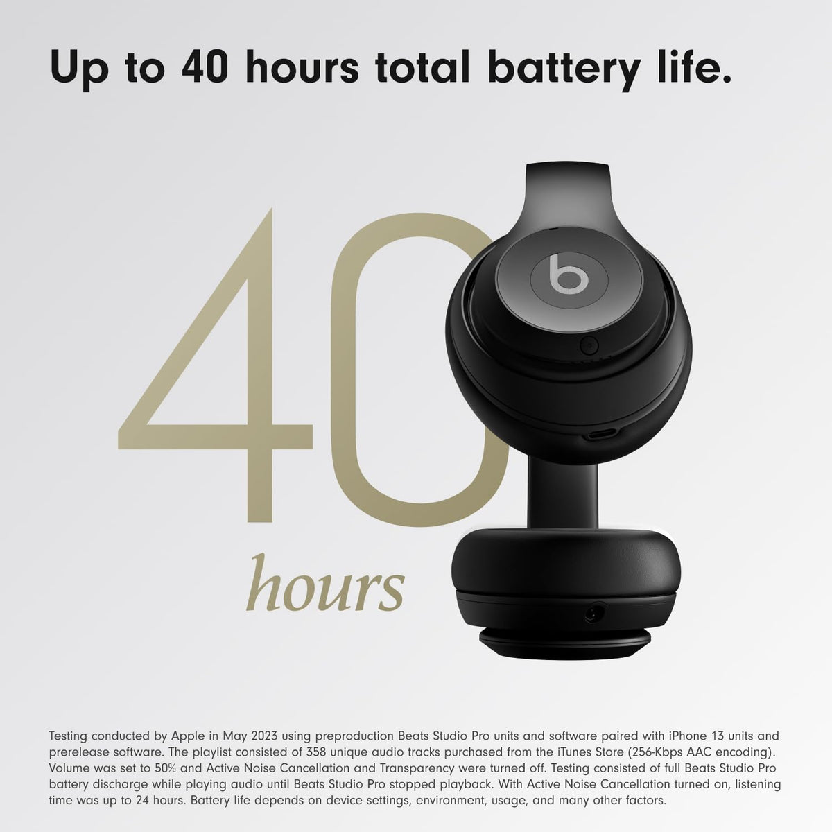 Beats Studio Pro Wireless Noise Cancelling Headphones, Black (Refurbished)
