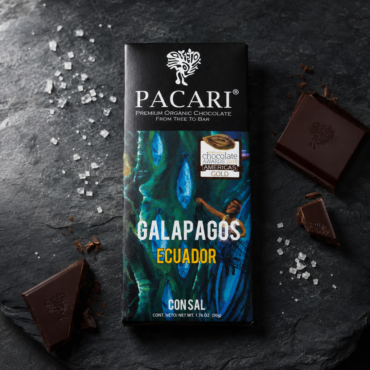 Pacari Galápagos com Sal — Chocolate Amargo Orgânico