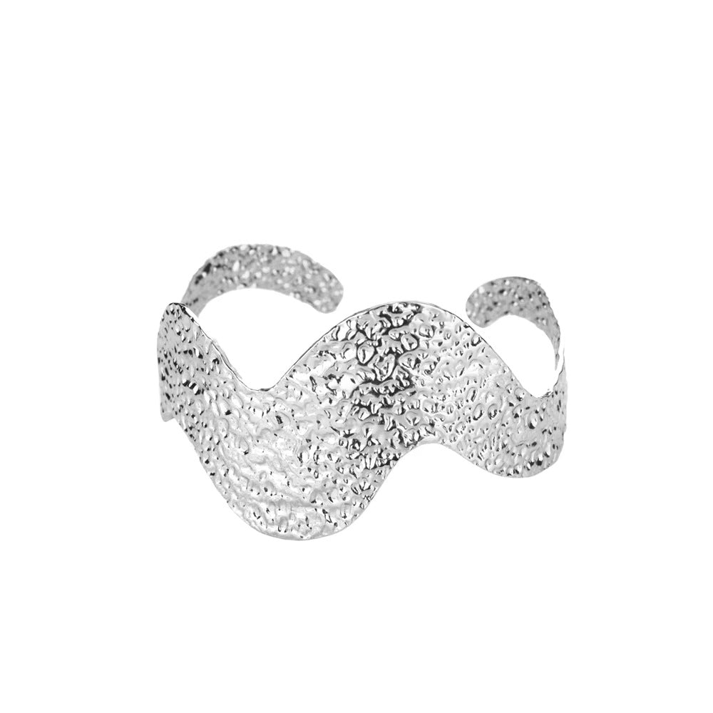 Womens Luxury High-end C-shaped Geometric Open Bangle