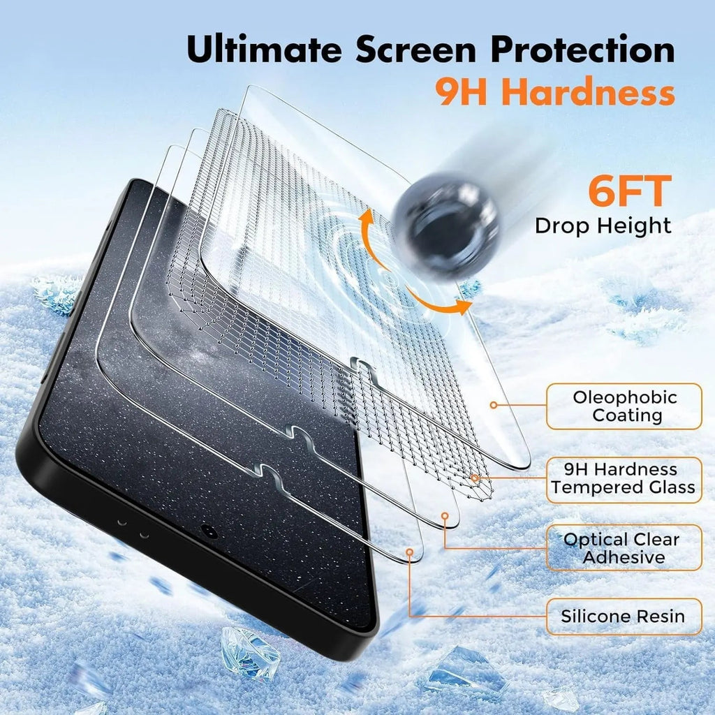 Entronix Clear Screen Protector Compatible with Galaxy S23 - 2-Piece Combo