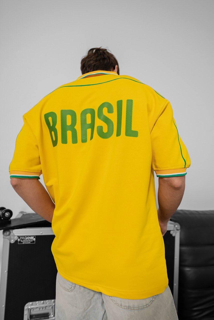 Brazil Football Jersey - Retro Graphic Tee - Vintage Soccer Shirt - Brasil Fan Top