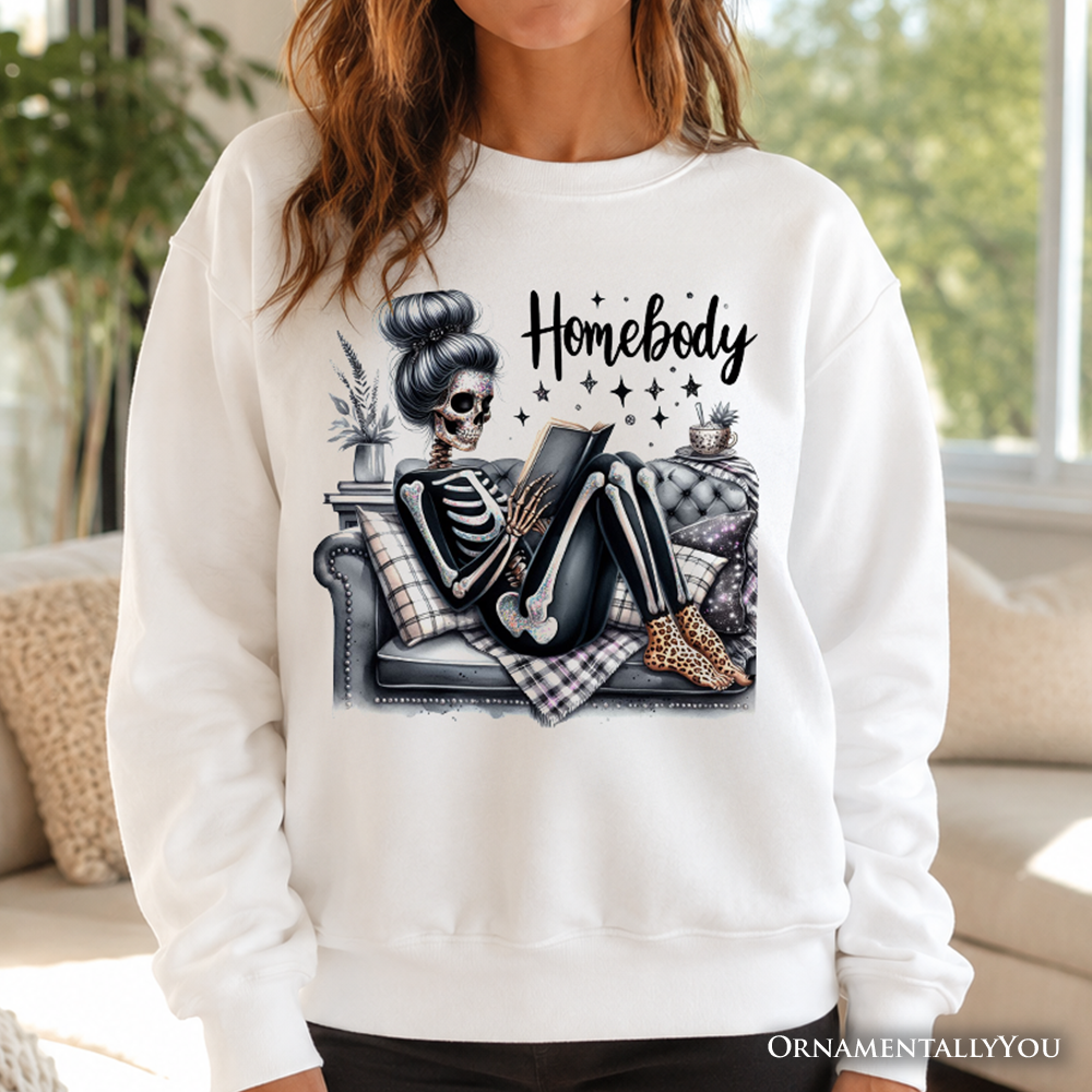 Homebody Reading Skeleton Sweatshirt