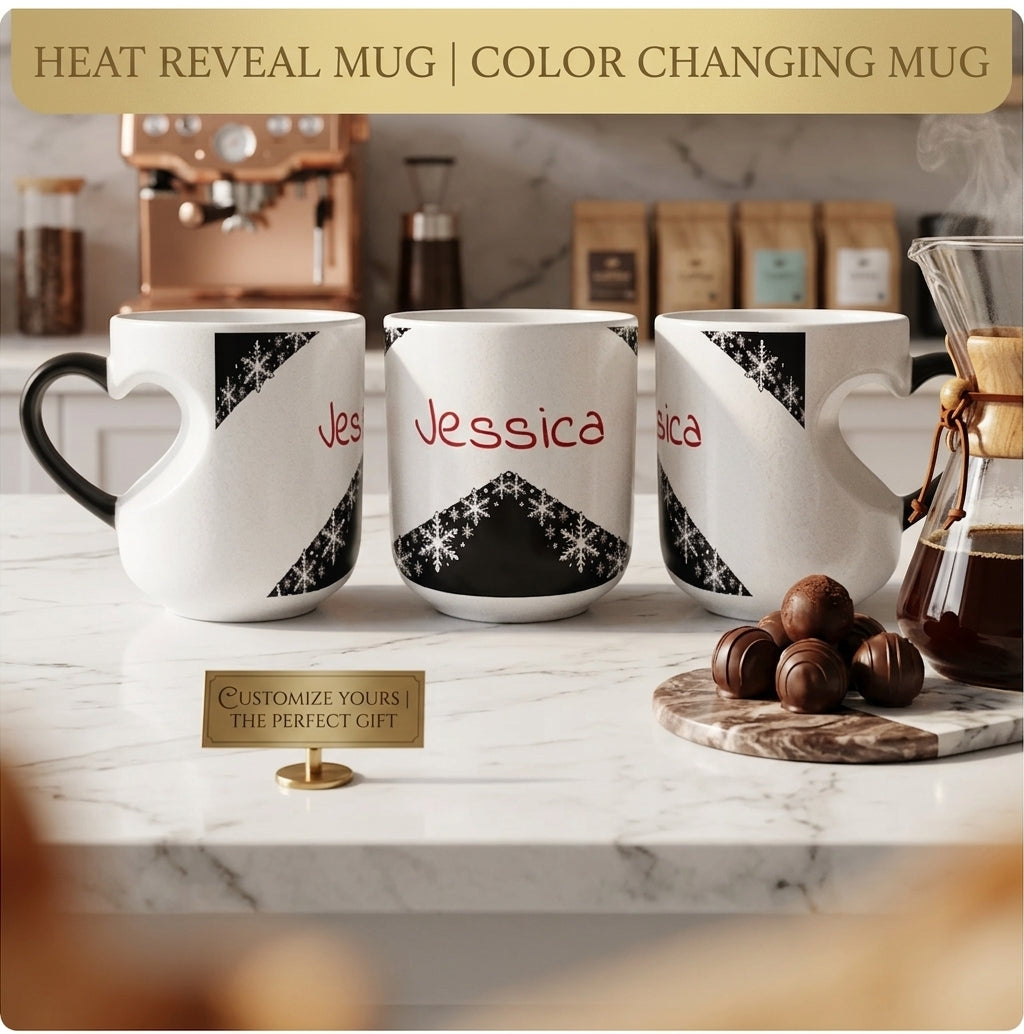 Caneca Mágica Floco de Neve Personalizada