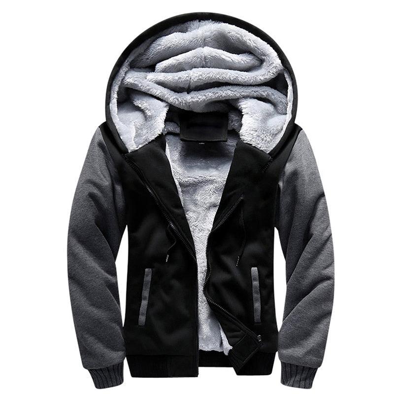 Jaqueta Masculina com Capuz e Zíper para o Inverno