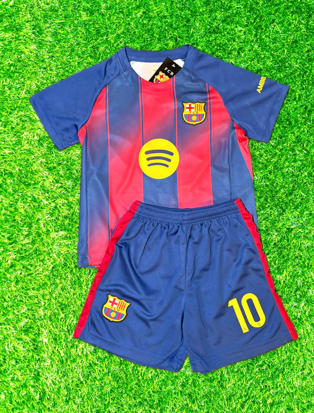 Conjunto Infantil Camisa de Futebol Lamine Yamal Barcelona