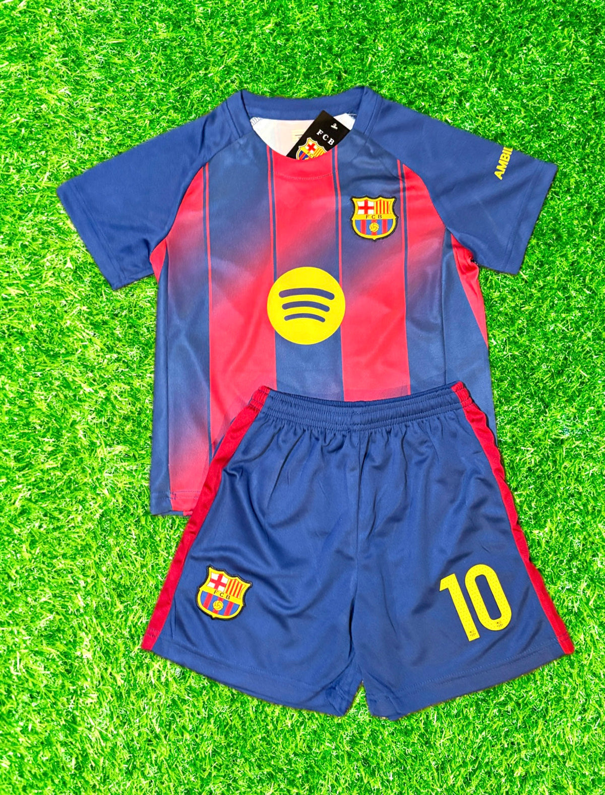 Conjunto Infantil Camisa de Futebol Lamine Yamal Barcelona