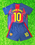 Conjunto Infantil Camisa de Futebol Lamine Yamal Barcelona