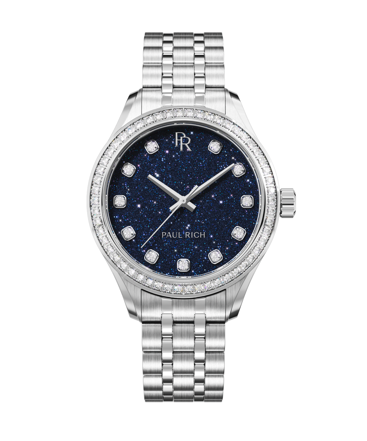 Relógio Paul Rich Crystelle Prata e Aventurina Azul