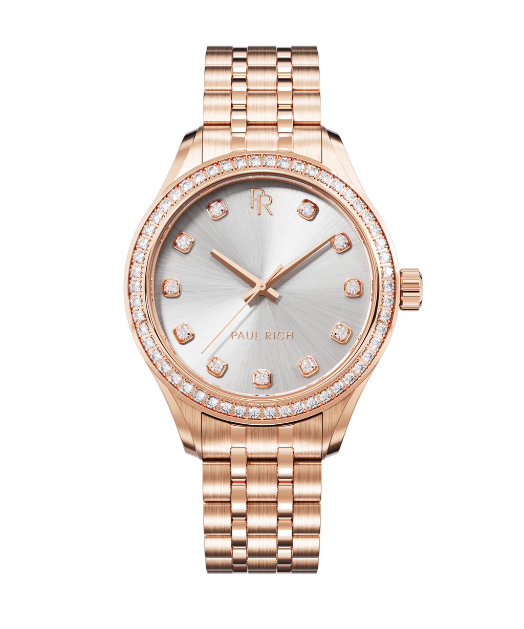 Paul Rich Crystelle Rose Gold Silver Watch