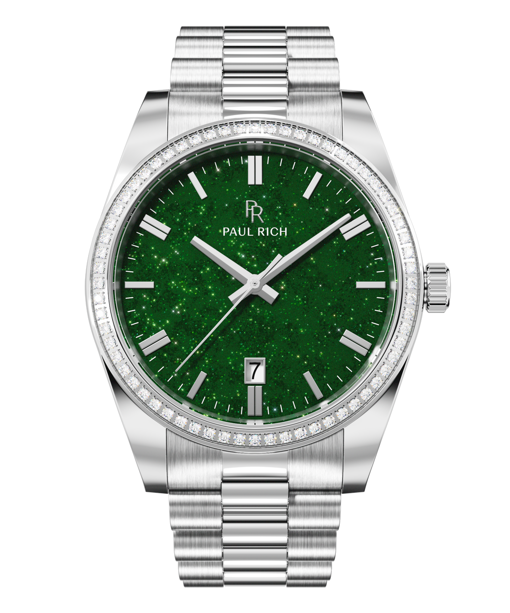 Relógio Paul Rich Legacy Prata com Aventurina Verde