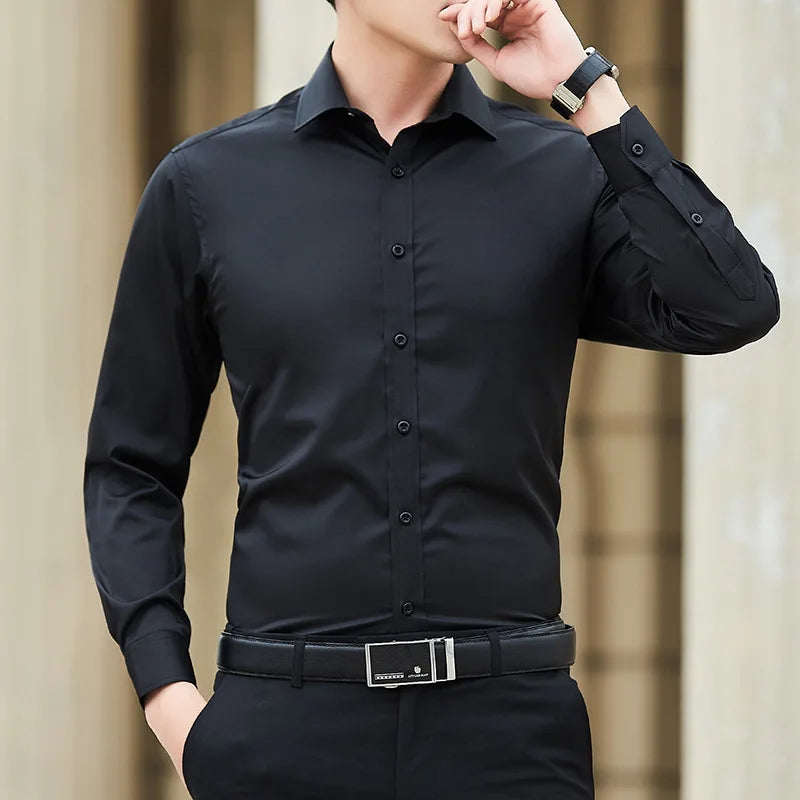 Men's Plus Size Long Sleeve Dress Shirt