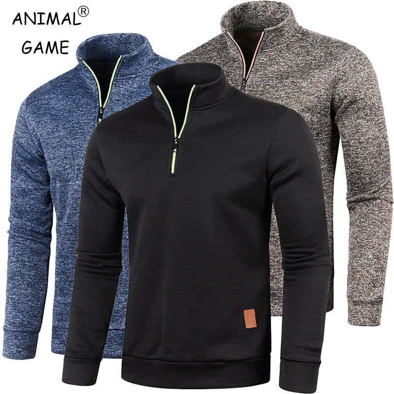 Blusa Masculina Gola Alta com Meio Zíper