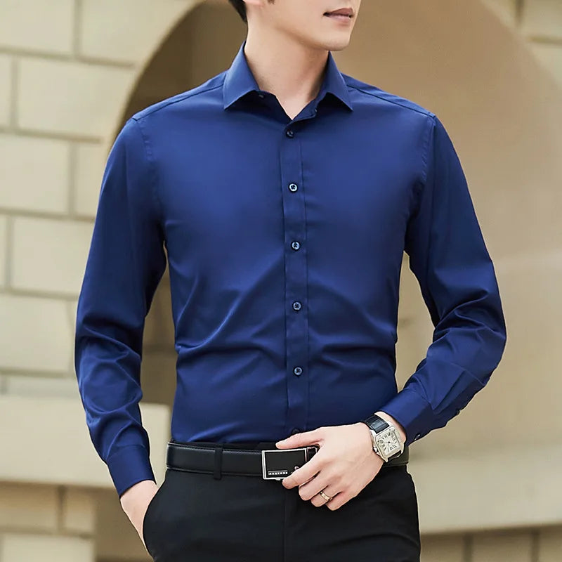 Men's Plus Size Long Sleeve Dress Shirt