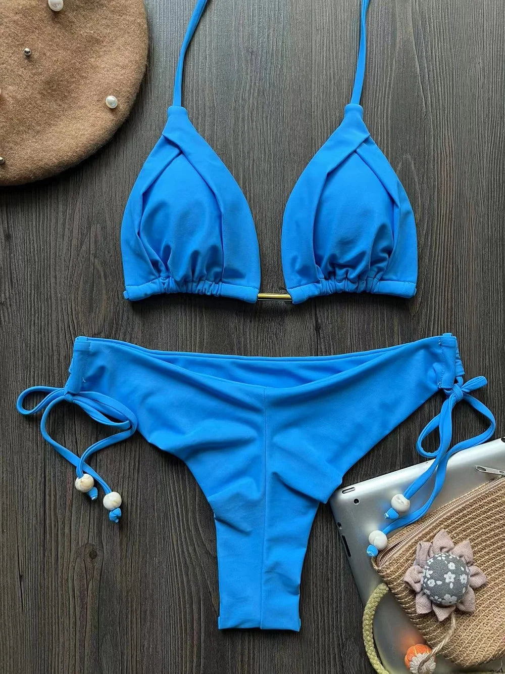 Biquíni Cortininha Feminino com Bojo Push-Up - Estilo Brasileiro, Duas Peças