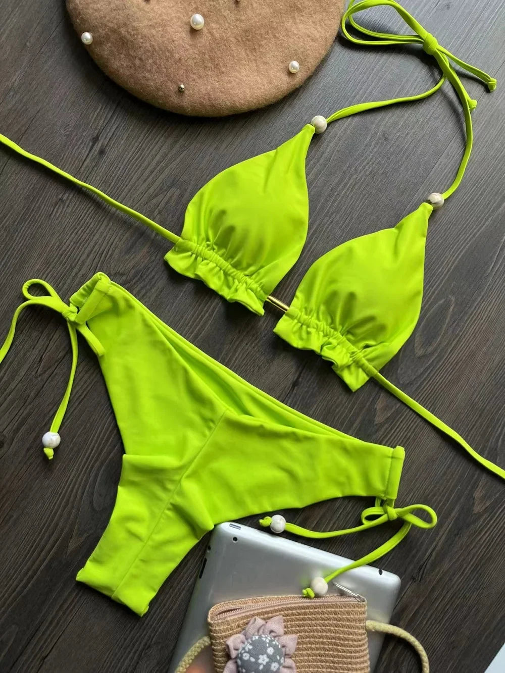 Biquíni Cortininha Feminino com Bojo Push-Up - Estilo Brasileiro, Duas Peças