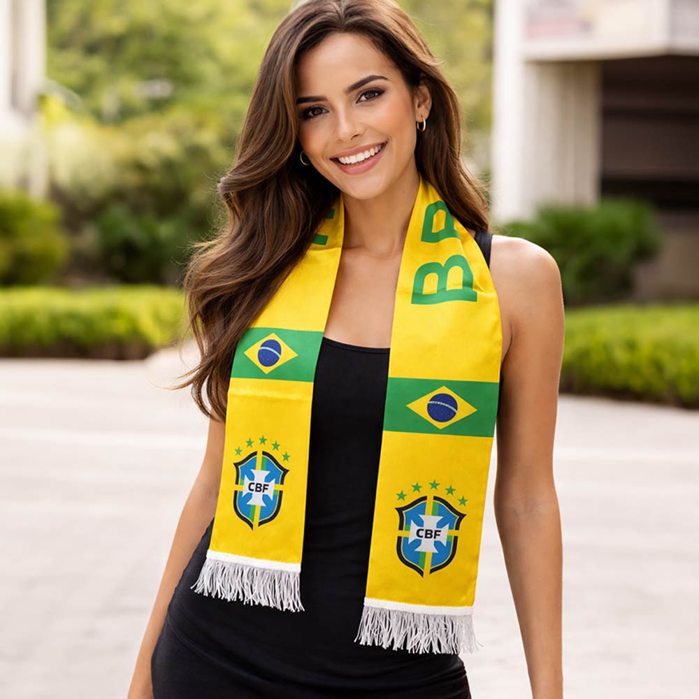Brazil National Team World Cup  Soccer Fan Fringe Scarf