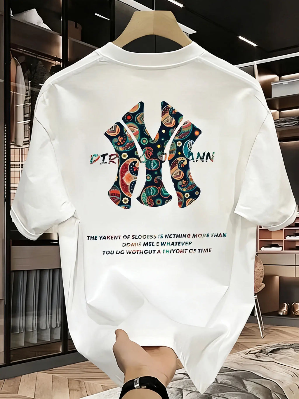 Men's Printed Summer T-Shirt, Loose Fit