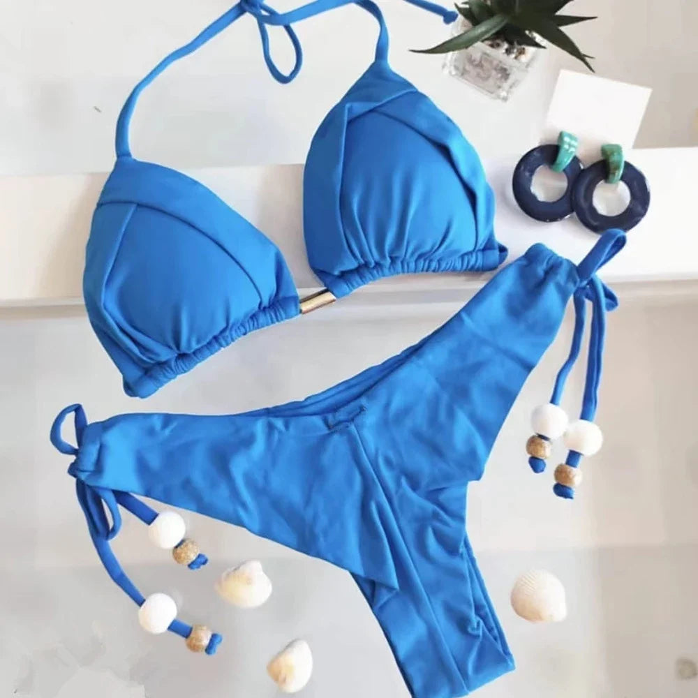 Biquíni Cortininha Feminino com Bojo Push-Up - Estilo Brasileiro, Duas Peças