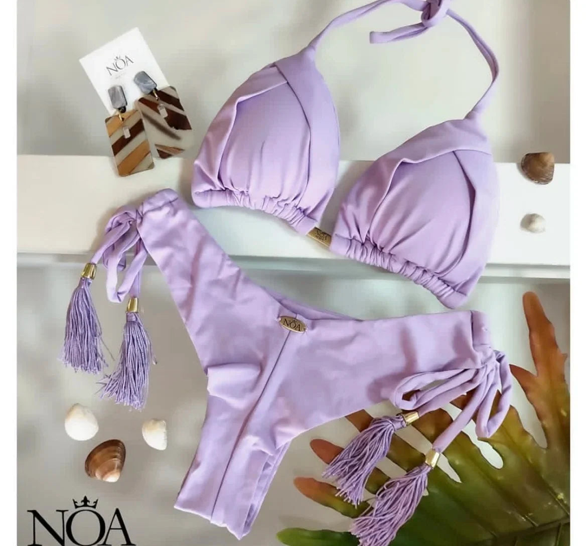 Biquíni Cortininha Feminino com Bojo Push-Up - Estilo Brasileiro, Duas Peças
