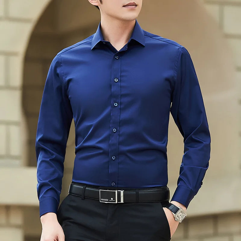 Men's Plus Size Long Sleeve Dress Shirt