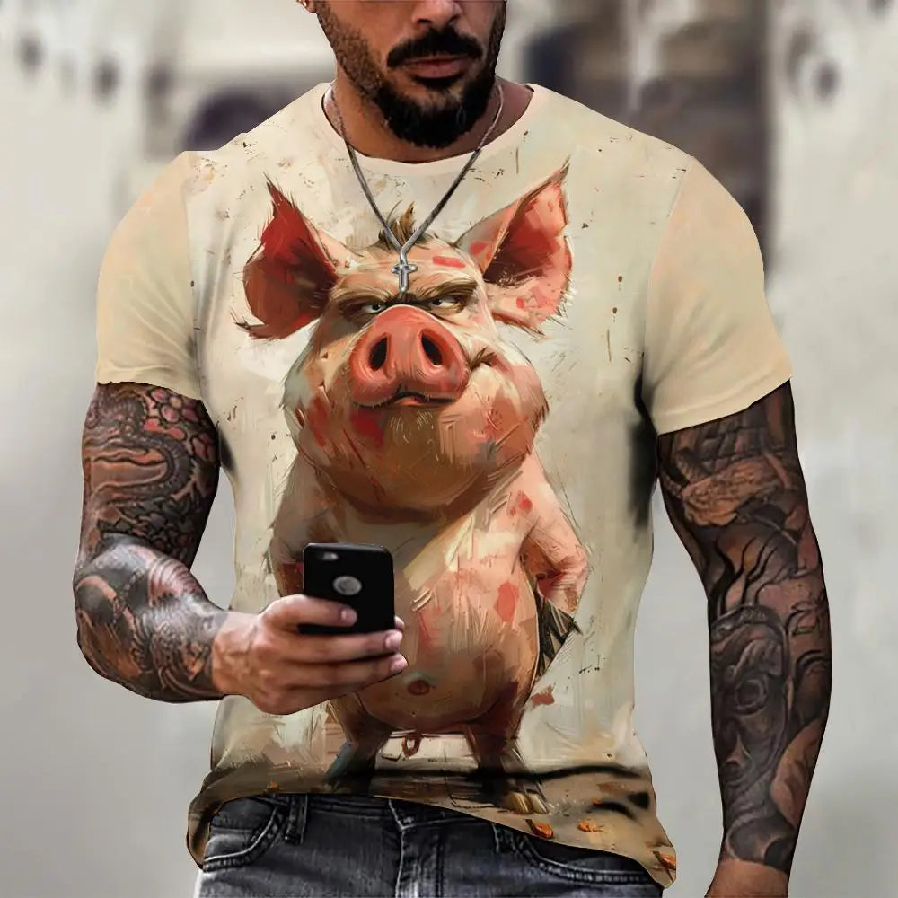Men's 3D Print Animal Graphic T-Shirt