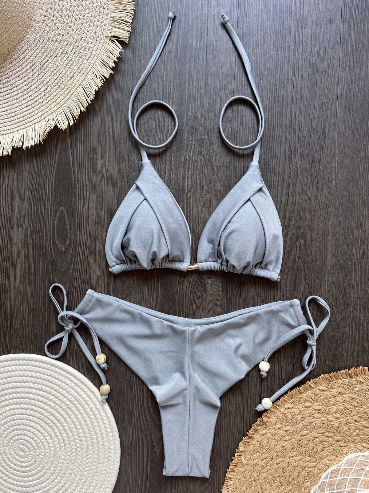 Biquíni Cortininha Feminino com Bojo Push-Up - Estilo Brasileiro, Duas Peças